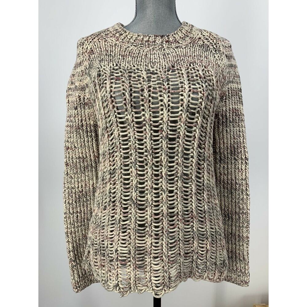 MiH Womens Hand Knitted Open Ribbed Knit Sweater Limited Edition Split Hem Sz XS
